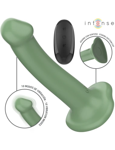 INTENSE - BECCA VIBRATEUR AVEC VENTOUSE 10 VIBRATIONS TÉLÉCOMMANDE VERTE