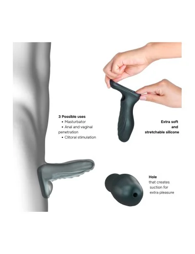 Gaine de pénis 3 en 1 Ryzer Pine Grey - Man Wan