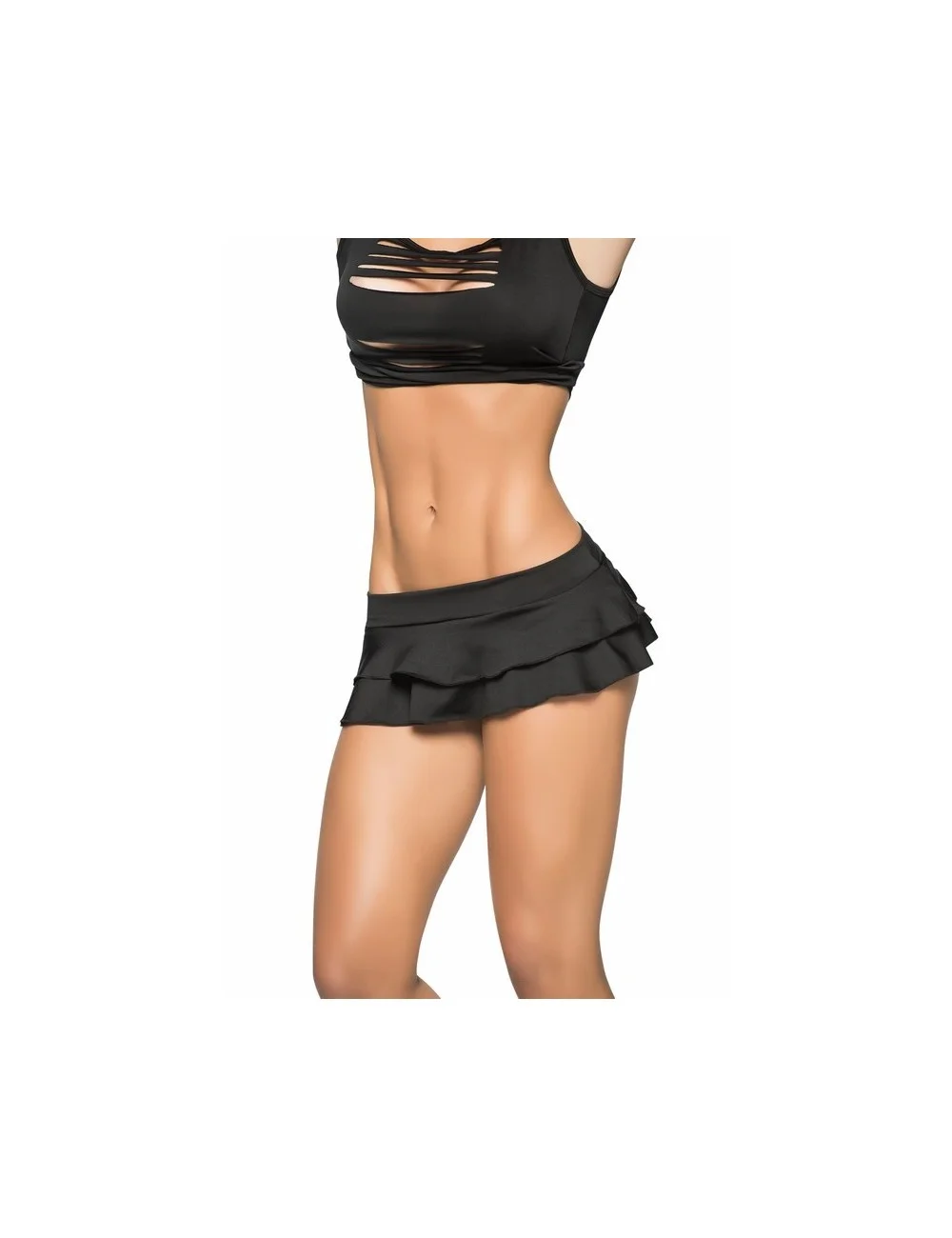 Jupette double fronce Black - MAL5022BLK Jupette double fronce Black - MAL5022BLK