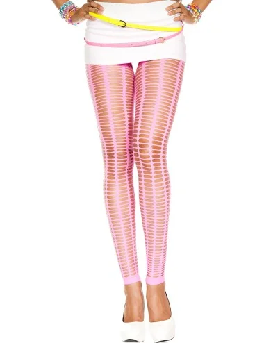 Leggings rose fluo moulant ajouré petits trous - MH35442NEP