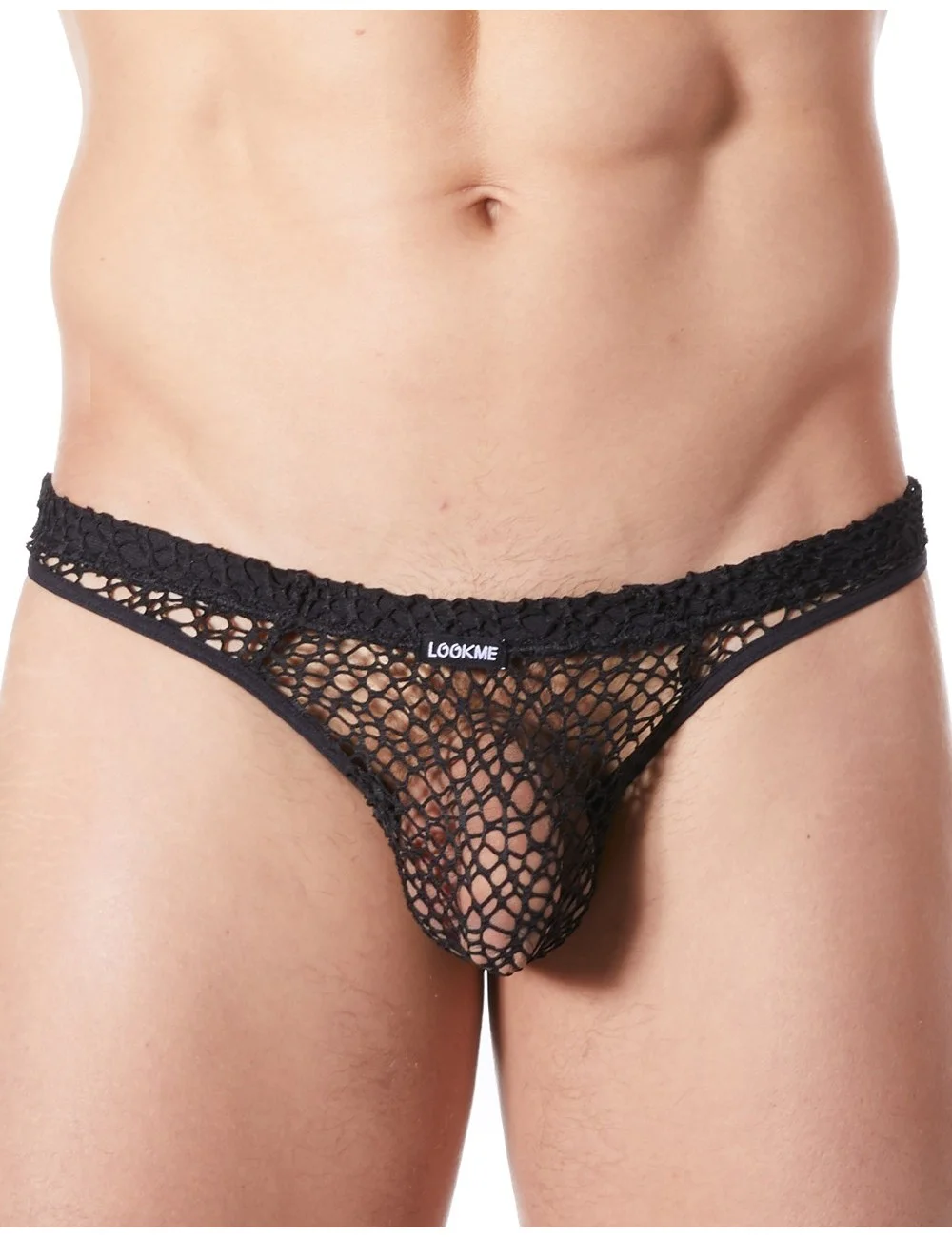 String noir sexy filet irrégulier fétichiste - LM810-57BLK String noir sexy filet irrégulier fétichiste - LM810-57BLK