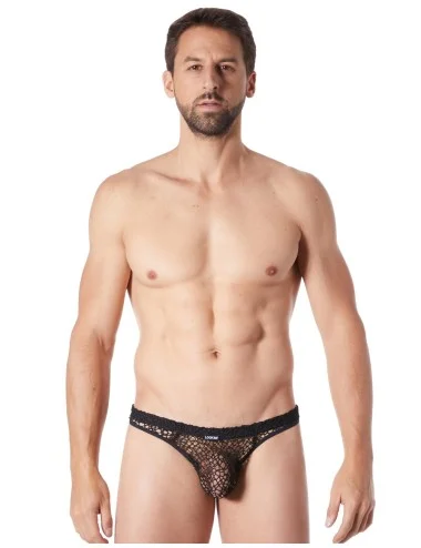 String noir sexy filet irrégulier fétichiste - LM810-57BLK