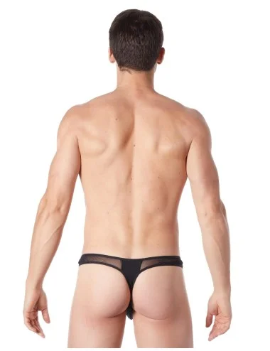 String noir sexy avec fine résille - LM805-57BLK