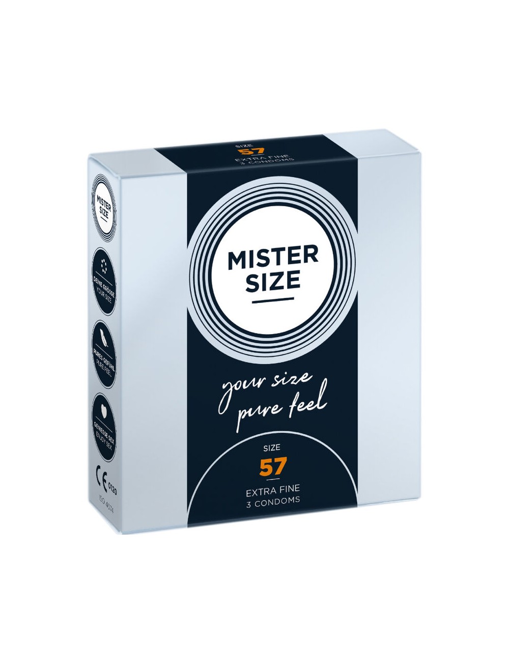 MISTER SIZE - PRÉSERVATIF TAILLE L 57 MM (3 UNITÉS)