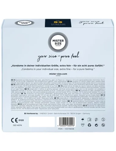 MISTER SIZE - PRÉSERVATIF TAILLE M 53 MM (36 UNITÉS)
