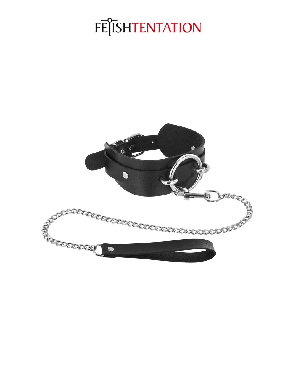 Collier avec anneau laisse - Fetish Tentation Collier avec anneau laisse - Fetish Tentation
