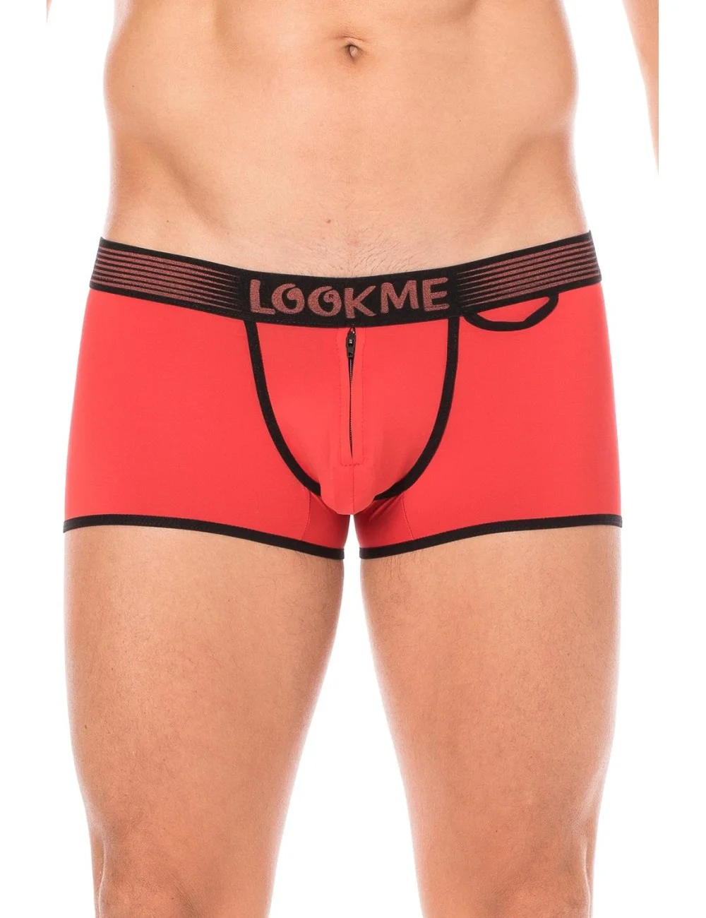 Mini-Pants rouge échancré avec zip - LM2003-68RED Mini-Pants rouge échancré avec zip - LM2003-68RED
