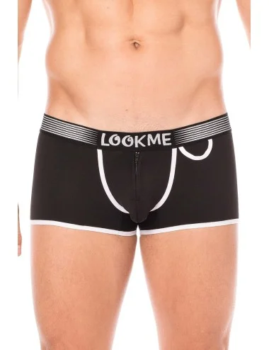 Mini-Pants noir échancré avec zip - LM2003-68BLK