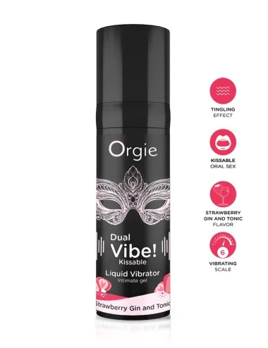Gel d'excitation Dual Vibe Strawberry Gin Tonic Liquid Vibrator
