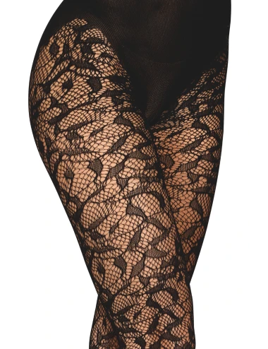 Collant fantaisie noir avec imprimé culotte - DG0529BLK