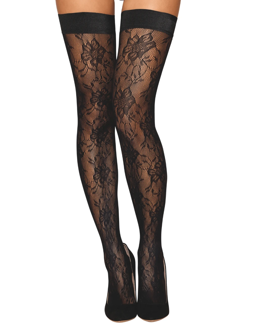 Bas autofixant fantaisie noir - DG0543BLK Bas autofixant fantaisie noir - DG0543BLK