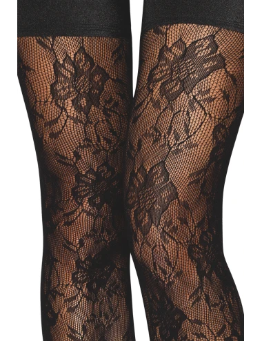 Bas autofixant fantaisie noir - DG0543BLK