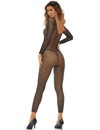 Bodystocking noir ouvert à l'entrejambe - REN7108-BLK