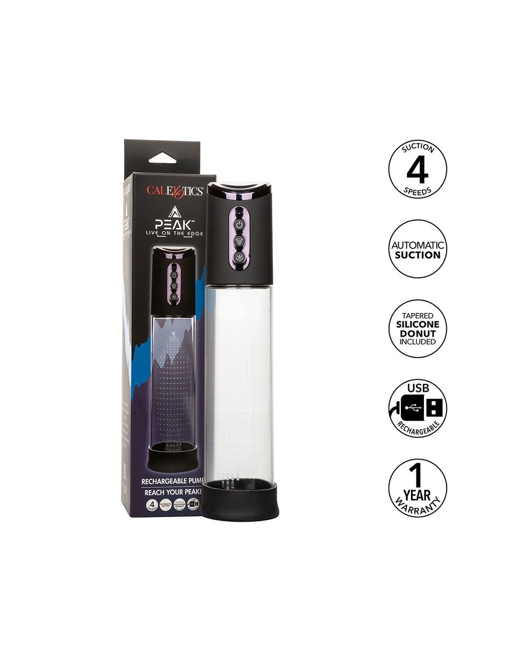 CALEXOTICS - PEAK POMPE D'ASPIRATION 4 VITESSES NOIRE CALEXOTICS - PEAK POMPE D'ASPIRATION 4 VITESSES NOIRE