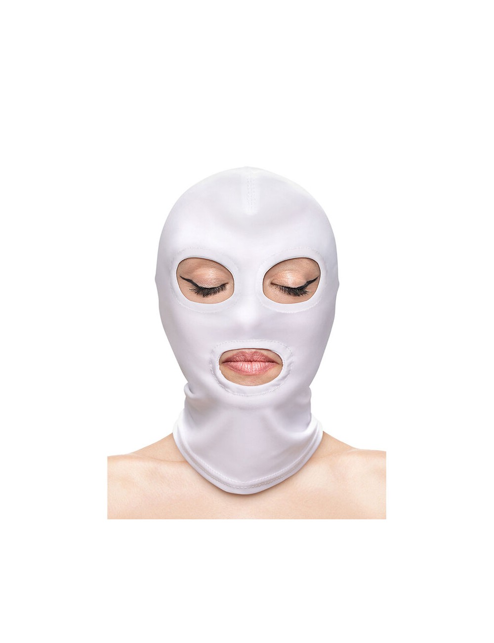 NS NOVELTIES - FETISH & FASHION CAGOULE YEUX ET BOUCHE NYLON BLANC