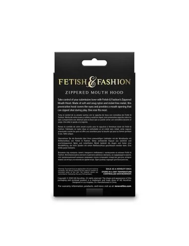NS NOVELTIES - FETISH & FASHION CAPUCHE BOUCHE FERMÉE À FERMETURE ÉCLAIR NYLON BLANC