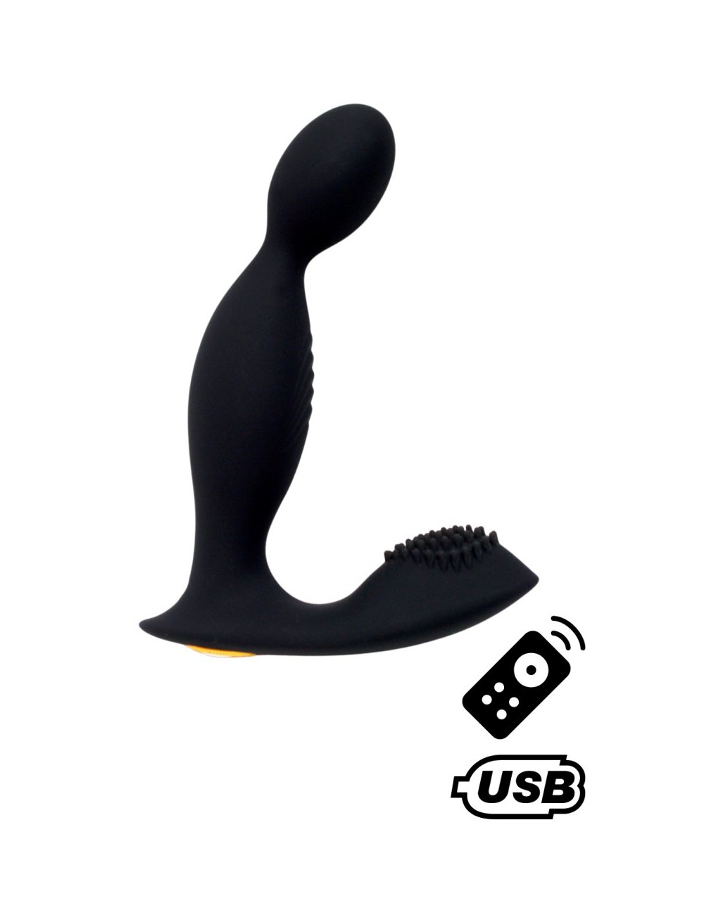 ELIOT, Stimulateur de prostate USB, avec télécommande, en silicone médical - BQ149BLK ELIOT, Stimulateur de prostate USB, avec télécommande, en silicone médical - BQ149BLK