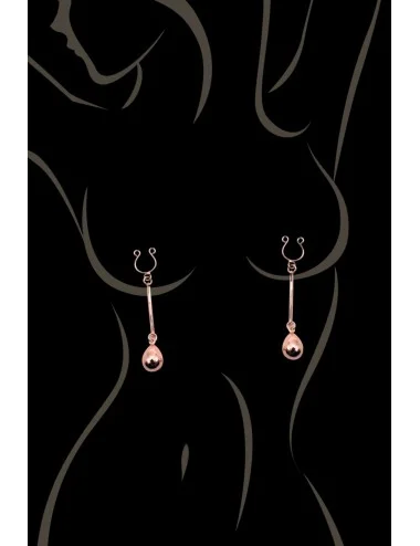 Bijou pince téton, forme perle doré rose - SO-0189