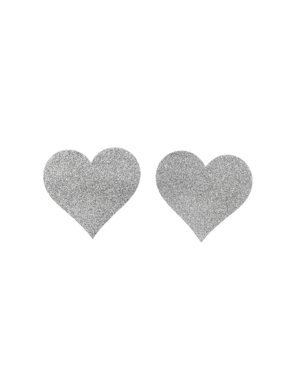 Paire de cache tétons adhésifs cœur pailleté blanc - NP-1049WHT Paire de cache tétons adhésifs cœur pailleté blanc - NP-1049WHT