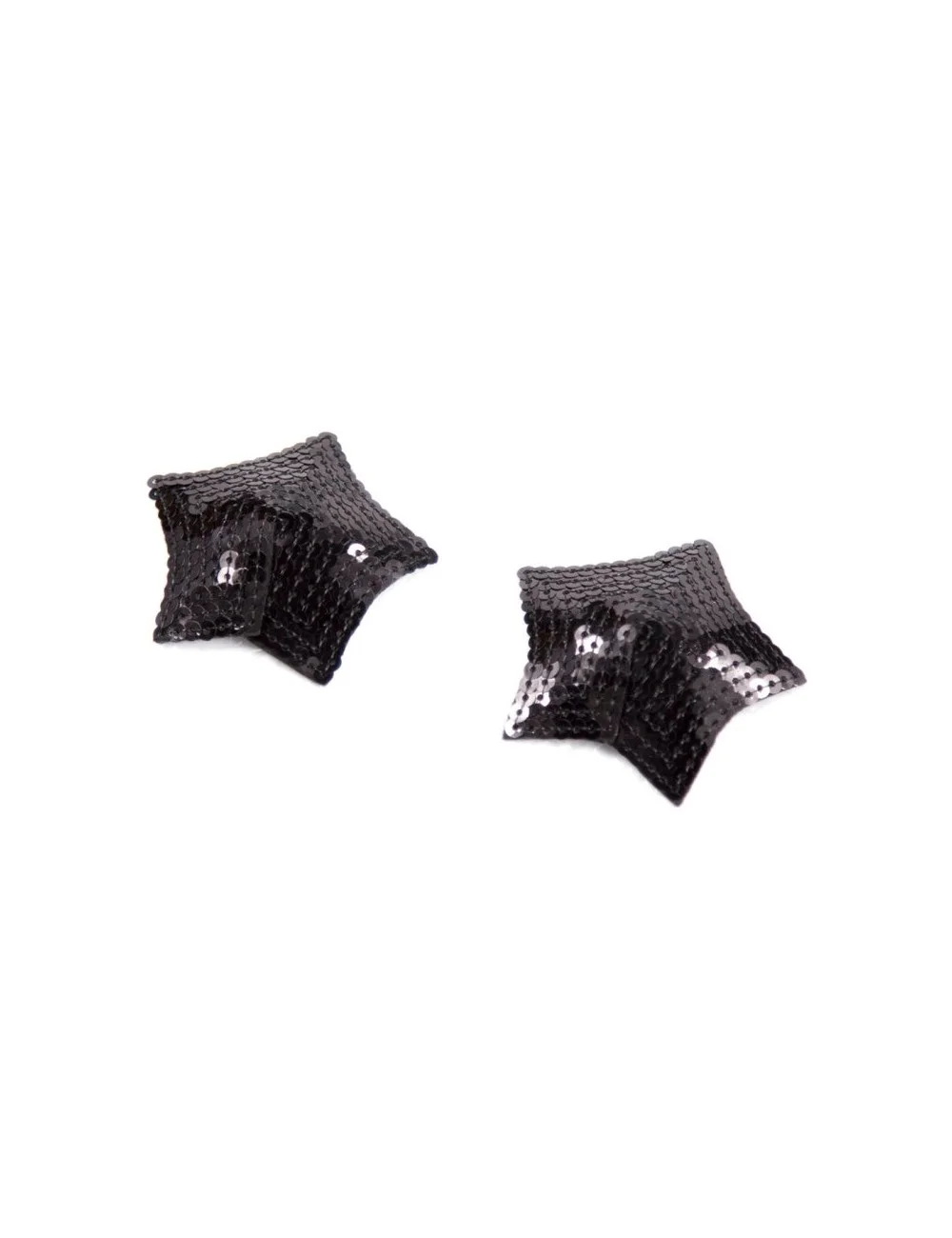 Paire de cache tétons adhésifs étoile pailletée sequin noir - NP-2024 Paire de cache tétons adhésifs étoile pailletée sequin noir - NP-2024