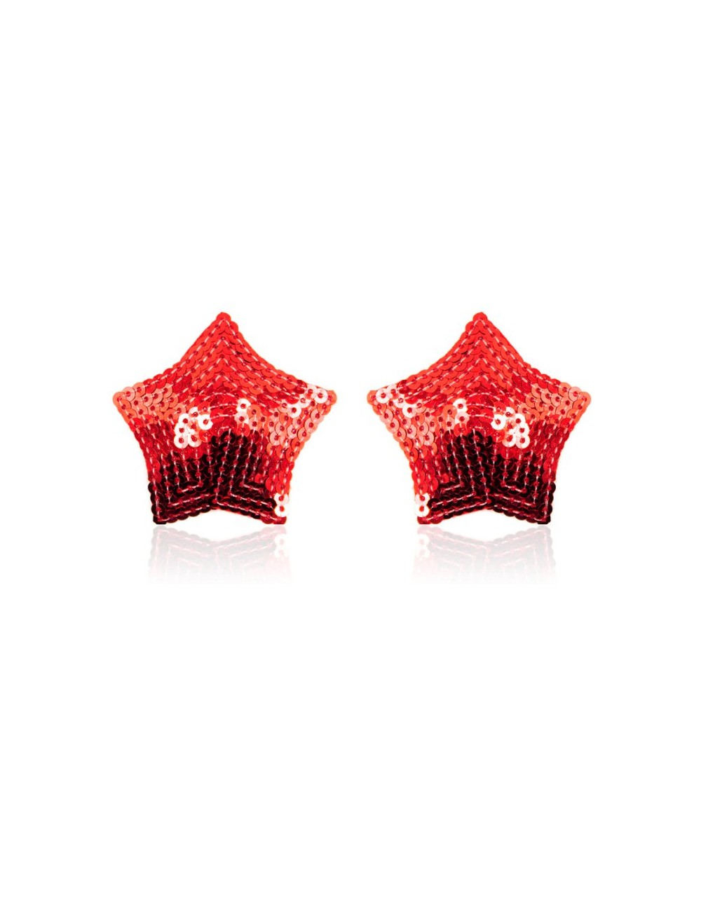Paire de cache tétons adhésifs étoile pailletée sequin rouge - NP-2020 Paire de cache tétons adhésifs étoile pailletée sequin rouge - NP-2020