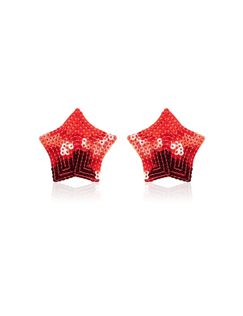 Paire de cache tétons adhésifs étoile pailletée sequin rouge - NP-2020 Paire de cache tétons adhésifs étoile pailletée sequin rouge - NP-2020