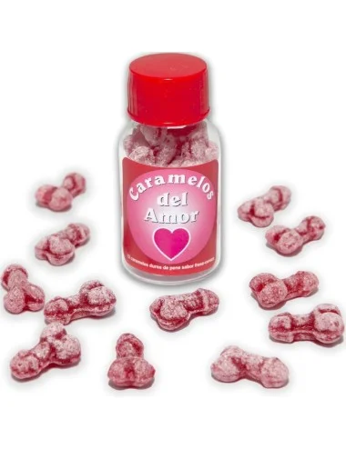 DIABLO PICANTE - 12 BONBONS D'AMOUR EN FORME DE PÉNIS FRAISE/CERISE