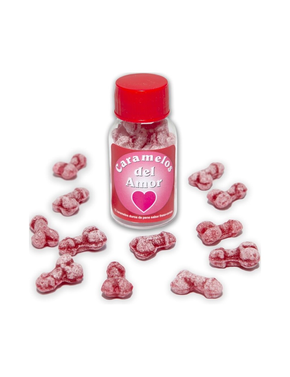 DIABLO PICANTE - 12 BONBONS D'AMOUR EN FORME DE PÉNIS FRAISE/CERISE DIABLO PICANTE - 12 BONBONS D'AMOUR EN FORME DE PÉNIS FRAISE/CERISE