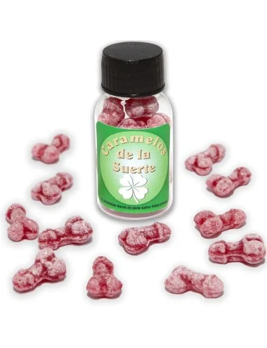 DIABLO PICANTE - 12 BONBONS PORTE-BONHEUR EN FORME DE PÉNIS FRAISE/CERISE