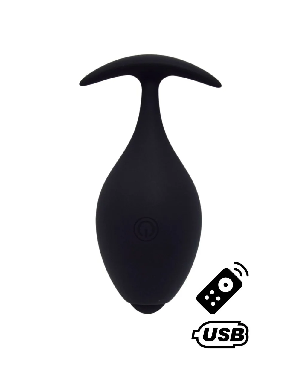 BABA, Plug vibrant anal noir USB, avec télécommande - BQ131BLK BABA, Plug vibrant anal noir USB, avec télécommande - BQ131BLK