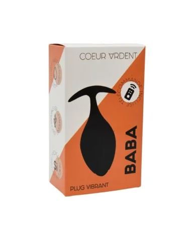 BABA, Plug vibrant anal noir USB, avec télécommande - BQ131BLK
