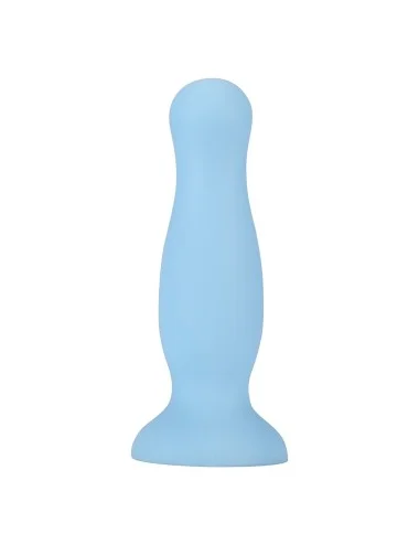 Plug anal ventouse bleu pastel taille M - A-001-M-BLU