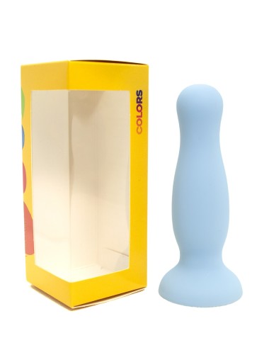 Plug anal ventouse bleu pastel taille M - A-001-M-BLU