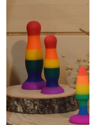 Plug anal ventouse multicouleur taille M - A-005-RAI-M