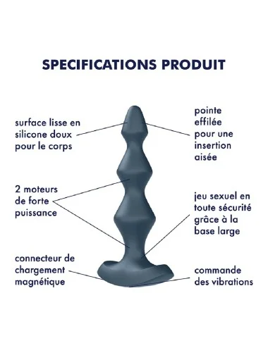 Plug anal vibrant gris USB Lolli Plug 1 Satisfyer - CC5972710040