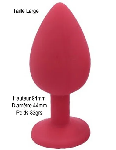 Plug rouge bijou cristal Large - DB-RY069CRED