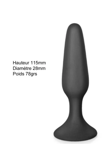 Plug anal noir 11.5cm avec ventouse - CC5700401010