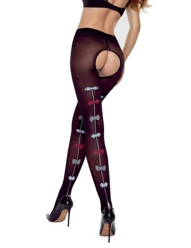Collants ouverts TI026 20 deniers - noir