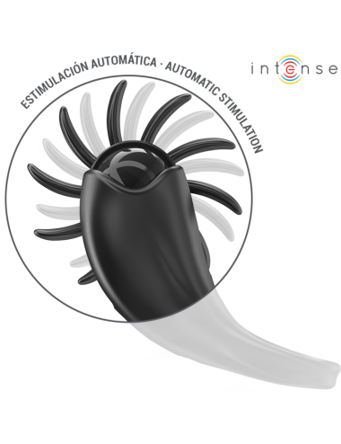 INTENSE - MABEL ANNEAU VIBRANT 10 VIBRATIONS AVEC STIMULATEUR DE CLITORIS NOIR