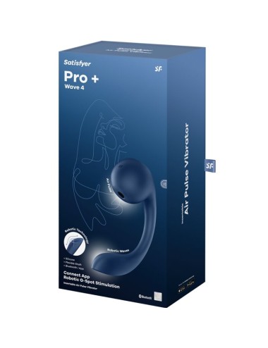 SATISFYER - PRO+ WAVE 4 STIMULATEUR POINT G ET IMPULSION D'AIR APPLICATION GRATUITE BLEU FONCÉ