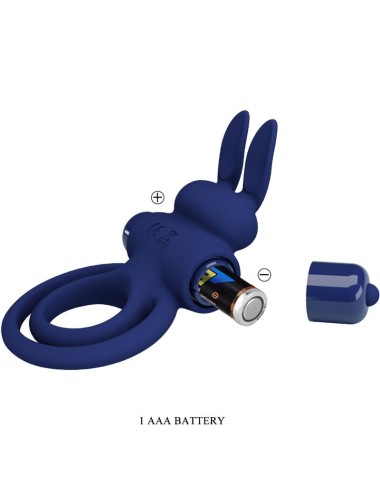 PRETTY LOVE - DAREY DOUBLE ANNEAU VIBRANT LAPIN BLEU