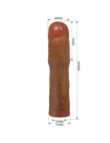PRETTY LOVE - KYLIAN MANCHON PÉNIS AVEC EXTENSION 7,6 CM MULÂTRE
