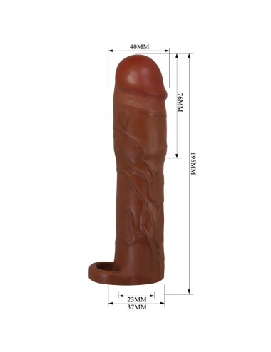 PRETTY LOVE - MANCHON DE PÉNIS GERD AVEC EXTENSION DE 7,6 CM MULÂTRE