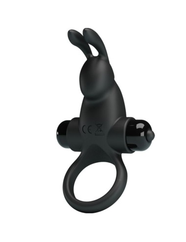 PRETTY LOVE - ANNEAU VIBRANT + STIMULATEUR DE CLITORIS RABBIT 10 VIBRATIONS NOIR