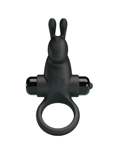 PRETTY LOVE - ANNEAU VIBRANT + STIMULATEUR DE CLITORIS RABBIT 10 VIBRATIONS NOIR