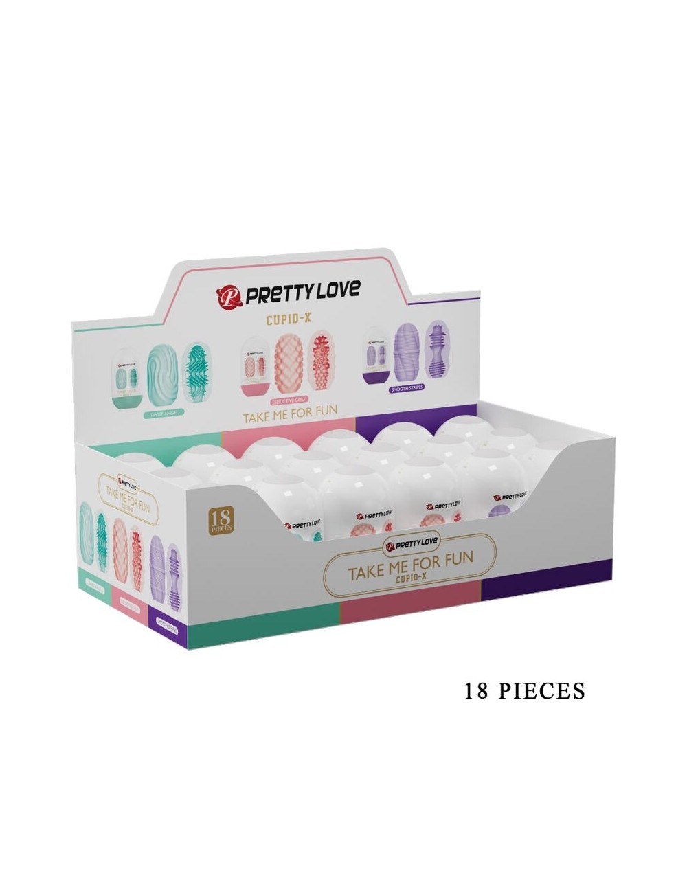 PRETTY LOVE - CUPID X 18 MASTURBATEURS POUR HOMMES DIFFÉRENTES TEXTURES PRETTY LOVE - CUPID X 18 MASTURBATEURS POUR HOMMES DIFFÉRENTES TEXTURES