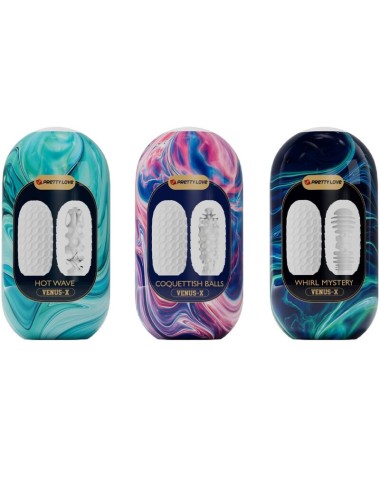 PRETTY LOVE - VENUS X 15 MASTURBATEURS HOMMES EN SILICONE BLANC