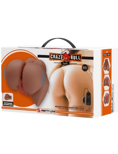 CRAZY BULL - VIBRATEUR EMILIA ASS AVEC VAGIN RÉALISTE ET TÉLÉCOMMANDE DE CHAIR D'ANUS