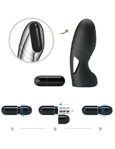 PRETTY LOVE - ALAN VIBRATEUR DE DOIGTS EN SILICONE NOIR