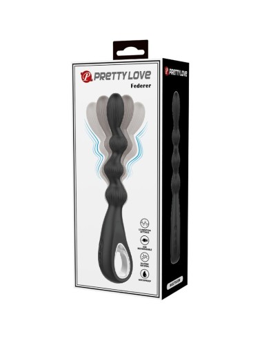 PRETTY LOVE - VIBRATEUR ANAL FEDERER 12 VIBRATIONS NOIR